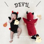【66-90cm】ロンパース&帽子 ベビー ハロウィン 可愛い 小悪魔ちゃん