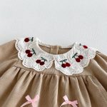 【73-110cm】ワンピース 女の子 リボン付き 刺繍 - 画像 (11)