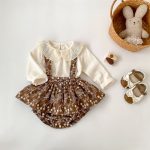 【66-90cm】トップスorサロペット ベビー レース 花柄 - 画像 (2)