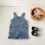 【73-110cm】サロペット レトロ デニム 合わせやすい - 画像 (4)