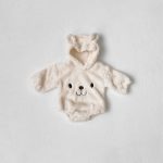 【66-90cm】ロンパース ベビー もこもこ クマ 帽子付き - 画像 (2)