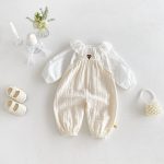 【73-100cm】サロペットorTシャツ ベビー 柔らか ハート - 画像 (2)
