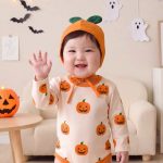 【66-90cm】ロンパース&帽子 可愛い かぼちゃ プリント ハロウィン - 画像 (3)