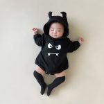 【66-90cm】ロンパース ベビー ハロウィン 小悪魔フーディ