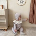 【66-80cm】ロンパース ベビー 韓国風 可愛い フリル襟 - 画像 (10)