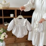【66-90cm】ロンパース ベビー フラワー フリル - 画像 (8)