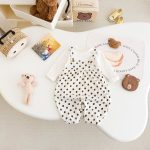 【66-100cm】Tシャツ&サロペット ベビー 可愛い ドット - 画像 (7)