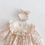 【66-130cm】ロンパースorワンピース 女の子 姉妹服 フラワー柄 - 画像 (14)