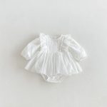 【66-90cm】ロンパース ベビー フリル メッシュ - 画像 (7)