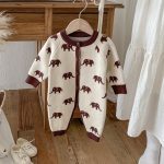 【66-90cm】ロンパース ベビー ニット カートゥーン柄 - 画像 (7)