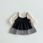 【66-120cm】ロンパースorワンピース ベビー キャミ格子柄 - 画像 (11)