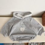 【66-90cm】ロンパース ベビー レース フード付き スウェット風 - 画像 (6)
