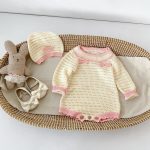 【66-90cm】ロンパース ベビー 蝶結び付き ニット - 画像 (7)