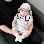 【66-90cm】ロンパース ベビー ストライプ セーラー - 画像 (6)