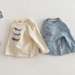 【73-120cm】長袖Tシャツ キッズ 犬柄 ワッペン ゆったり - 画像 (2)