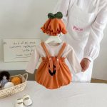 【66-90cm】サロペット＆帽子 かぼちゃ 可愛い ベビー服 - 画像 (7)