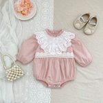 【66-130cm】ロンパースorワンピース 女の子 姉妹服 フリル襟 - 画像 (7)