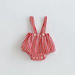 【66-100cm】トップスorサロペット ベビー ストライプ スウィート - 画像 (5)