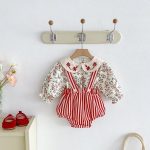 【66-100cm】トップスorサロペット ベビー ストライプ スウィート - 画像 (9)