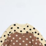 【80-140cm】長袖Tシャツ キッズ ドット柄 クルーネック - 画像 (7)
