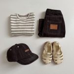 【73-100cm】Tシャツ ボーダー ニット クルーネック 男女兼用 ベビー キッズ - 画像 (7)