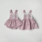 【66-90cm】ロンパース ベビー 韓国風 レース フリル - 画像 (14)
