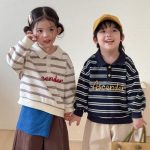 【80-150cm】トップス キッズ ボーダー ポロシャツ - 画像 (4)