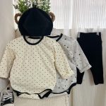 【66-90cm】ロンパースor パンツ コットン やわらか肌着 長袖 ボディスーツ - 画像 (4)