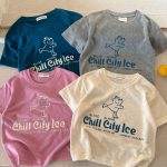 【90-140cm】半袖Tシャツ 女の子 プリント ラウンドネック カジュアル - 画像 (9)