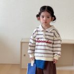【80-150cm】トップス キッズ ボーダー ポロシャツ - 画像 (6)
