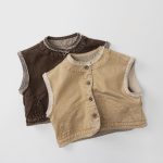 【80-130cm】ベスト キッズ レトロ シンプル ナチュラル - 画像 (8)