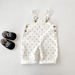 【73-110cm】サロペット ベビー オシャレ デニム ドット - 画像 (6)