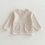 【73-100cm】トップス キッズ ワッフル編み ロングスリーブ ニット 男女兼用 - 画像 (11)