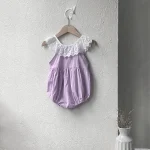 【66-90cm】ロンパース ベビー レース襟 ノースリープ - 画像 (8)