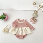 【66-90cm】ロンパース 可愛い 蝶結び ピンク ベビー服
