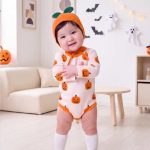 【66-90cm】ロンパース&帽子 可愛い かぼちゃ プリント ハロウィン - 画像 (8)