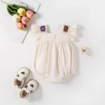 【66-90cm】ロンパース ベビー フリル 刺繍 - 画像 (5)