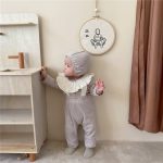 【66-80cm】ロンパース ベビー 韓国風 可愛い フリル襟 - 画像 (9)