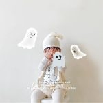 【66-90cm】ロンパース ベビー ハロウィン ゴースト プリント - 画像 (7)