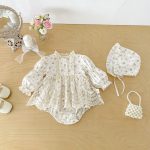 【66-90cm】ロンパース ベビー パフスリーブ 花柄 - 画像 (7)