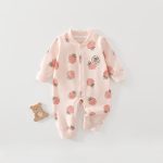 【59-90cm】ロンパース ベビー イチゴ柄 かわいい - 画像 (3)