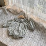 【66-90cm】ロンパース ベビー 韓国風 ブルー花柄 - 画像 (5)