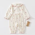 【66-90cm】ロンパース ベビー 可愛い レッドドット - 画像 (3)