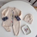 【66-90cm】ロンパース&帽子 ベビー ペットロゴ 暖かい - 画像 (3)