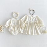 【66-130cm】ロンパースorワンピース 女の子 姉妹服 フランス風 レース - 画像 (3)