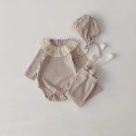 【66-80cm】ロンパース ベビー 韓国風 可愛い フリル襟 - 画像 (3)
