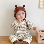 【66-90cm】ロンパース クマさん ボーダー 可愛い 赤ちゃん - 画像 (4)