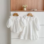 【66-130cm】ロンパースorワンピース 女の子 姉妹服 フリル襟 - 画像 (6)