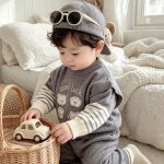 【66-90cm】セットアップ ベビー クマセーター＆レギン トレンド - 画像 (11)