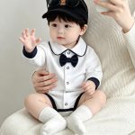 【66-90cm】長袖ロンパース ベビー プリンス 可愛い